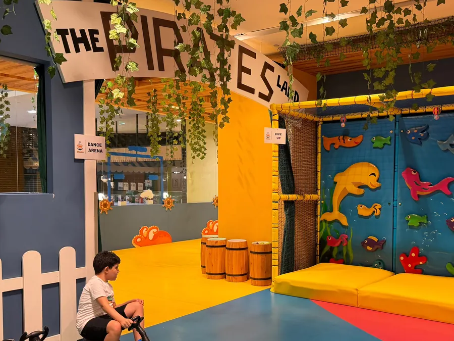 The gated toddler area