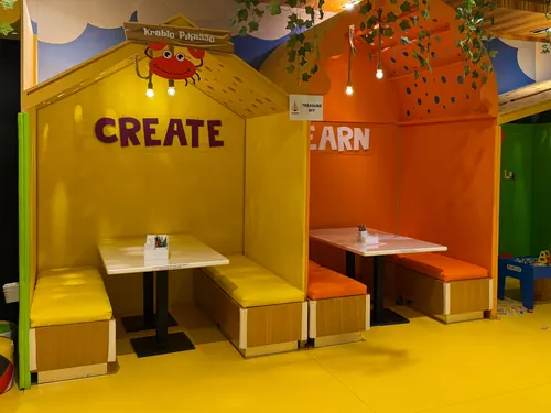 The Create and Learn craft booths where Treasure Island school groups do their workshops
