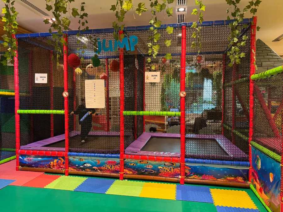 The Jump Bay trampolines with netting and padded frames